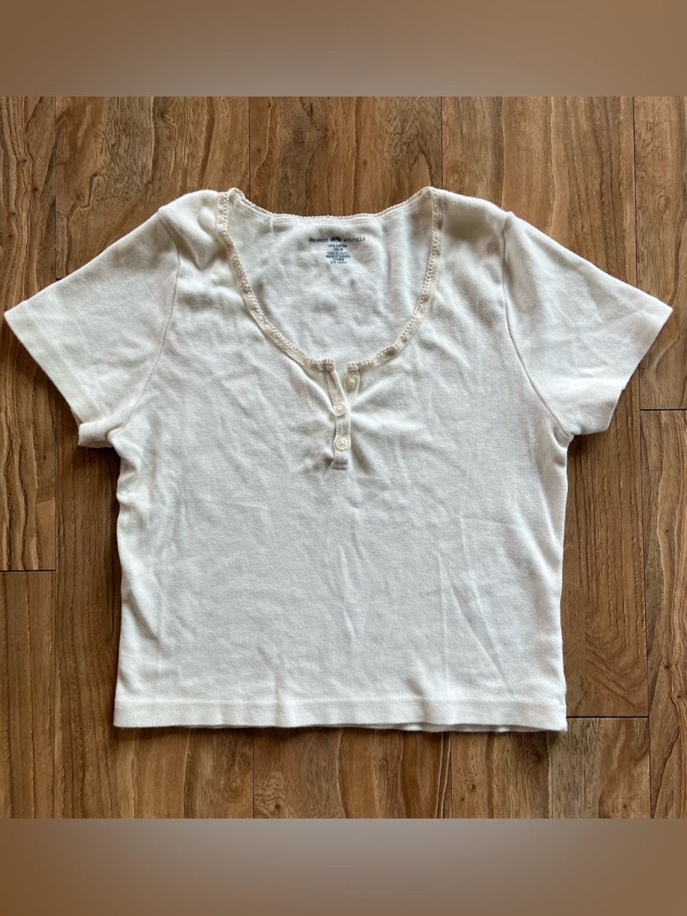 Brandy Melville cotton lace trim top